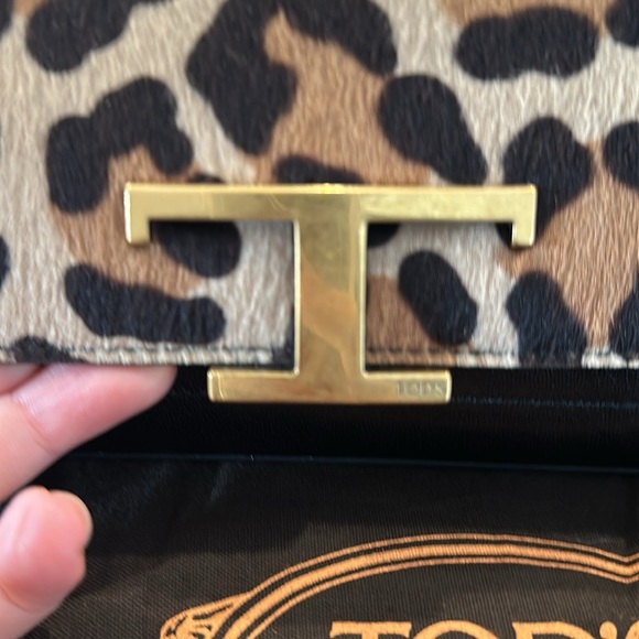 NWT Tod’s shoulder clutch leopard brown bag - Picture 2 of 9